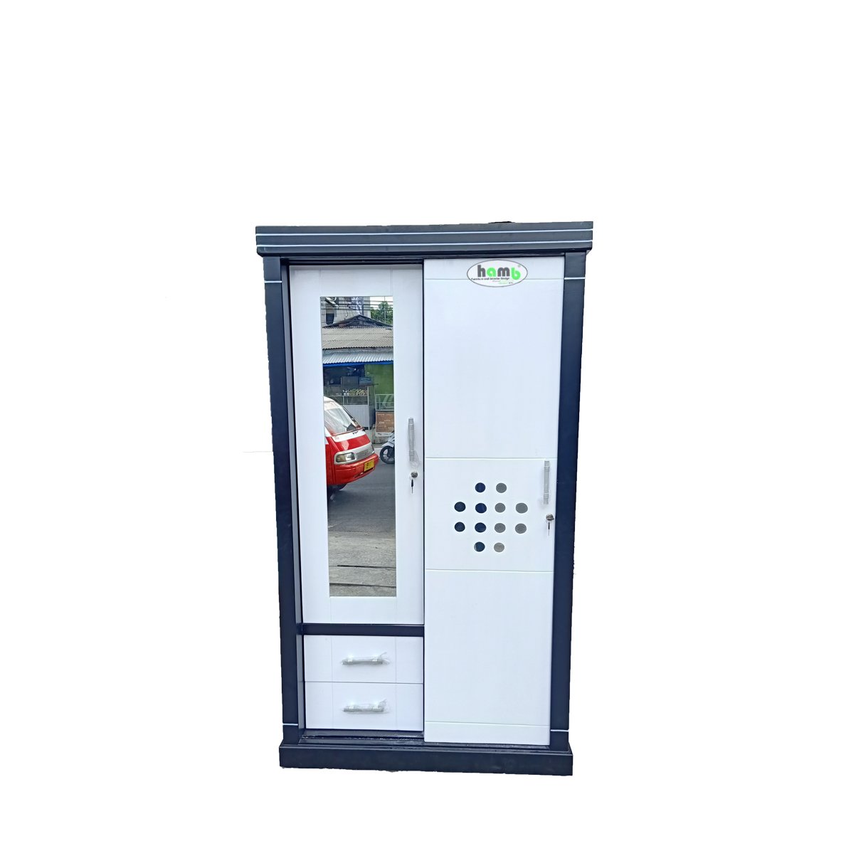 Lemari Standar Pintu 2 Hitam Putih